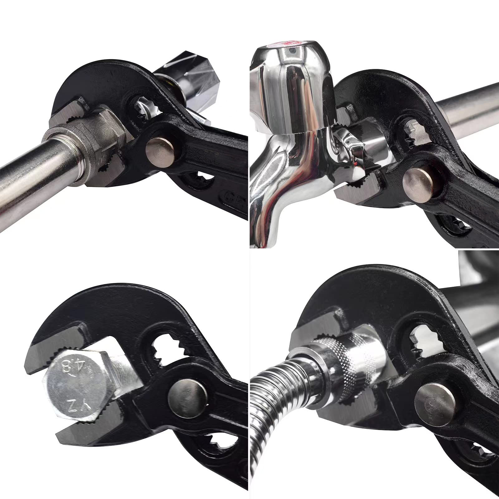 Heavy Duty Water Pump Pliers, Large Plumbing Tool, Groove Slip Joint Set, Push Button Quick Adjustable Pliers