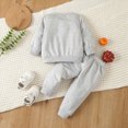thumbnail image 5 of CAUYDY 0 3 6 9 12 Months Baby Boys Fall Winter Clothing 2T 3T 4T 5T Toddler Long Sleeved Sweatshirt Elastic Waist Pants 2Pcs Set Infant Photoshoot Outfits Grey for Sizes 12-18 Months, 5 of 7
