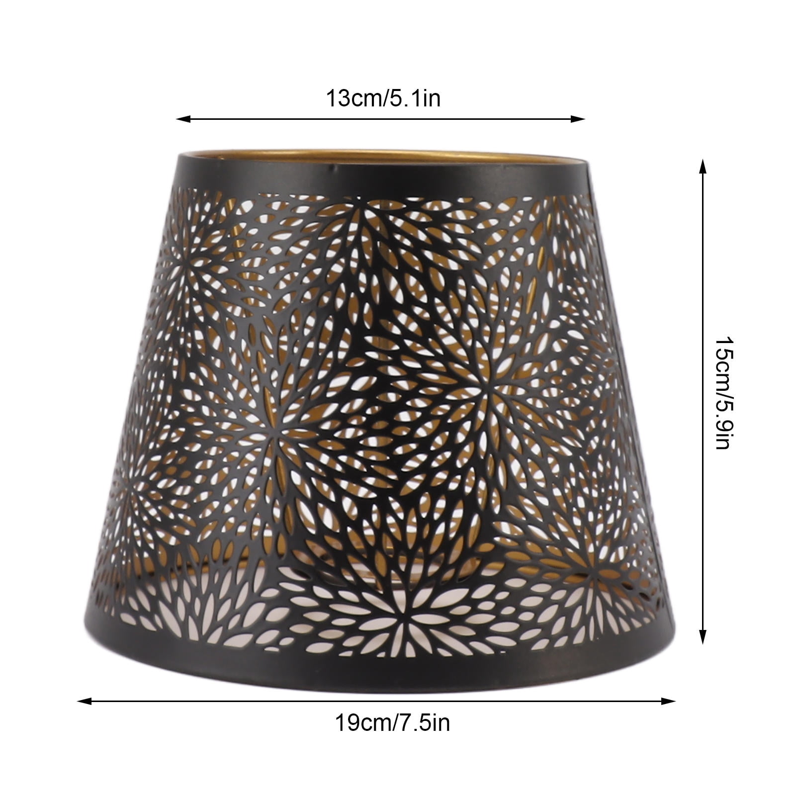 Rupoun Iron Tree‑Shaped Lamp Shade – E27/E26 Forest Carving, Black with Gold Inlay,Modern Table/Wall/Ceiling Decor