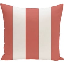 E by Design 16” x 16” Outdoor Decorative Pillow, Awning Stripe Print, Polyester, Faux Down