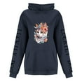 thumbnail image 5 of Fiaer,Womens Oversized Hoodies,Women's Loose Fit Casual Trendy Cat Letter Printed Drawstring Hooded Sweatshirts Breathable Cozy Hooded Pullovers with Pockets Navy2 XXL, 5 of 5