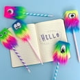 thumbnail image 3 of Wrapables Fluffy Rainbow Monster Pens (Set of 5), 3 of 8