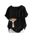 thumbnail image 2 of Babysbule Crew Neck Floral Short Sleeve Blouse, Women's, 2 of 5