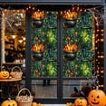thumbnail image 3 of Static Cling Gothic Stained Glass Window Film, Removable Privacy Protection Glass Sticker, Halloween Home Bathroom Door Decor Window Sticker without Adhesive Residue (Green), 3 of 6