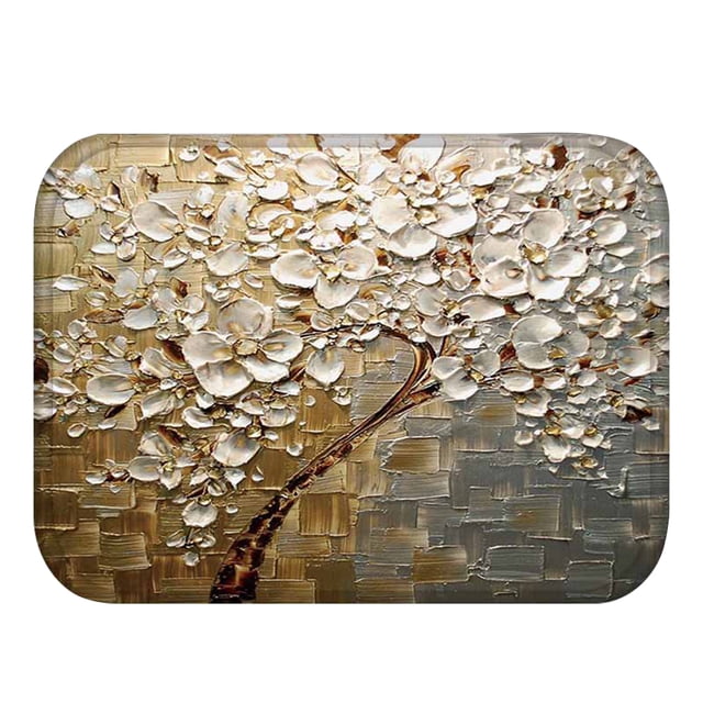 Pintura al óleo Árbol Coral Terciopelo Estera Puerta de la cocina Entrada Alfombras antideslizantes Baño Alfombras de sala de estar AweSitey JJ20220-18