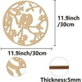 thumbnail image 2 of Birds on Tree Branch Wall Decor Bird Wooden Wall Art Laser Cut Wall Sculpture Wood Slices Silhouette DIY Wall Round Ornaments for Personalized Housewarming Garden Kitchen Home 12x12Inch, 2 of 7