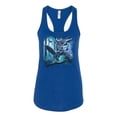 thumbnail image 2 of Wild Bobby, Owl Flying at Nihght In Front of the Moon Animal Lover Ladies Racerback Tank Top, Royal, X-Large, 2 of 3