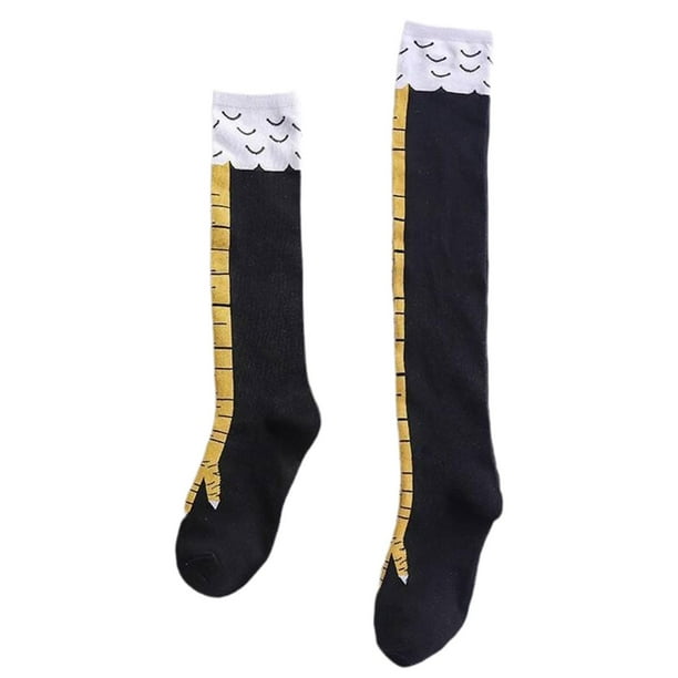 2 pares de calcetines transpirables, suaves y cómodos con diseño de patas de pollo para festivales de aniversario. negro y amarillo