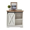 thumbnail image 6 of CRO Decor Modern Farmhouse Sliding Slat Door Storage Cabinet Side cabinet -White, 6 of 8