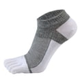 thumbnail image 1 of Breathable All-match Women Soft Color Patchwork Simple Short Socks Men Hosiery Cotton Socks Five Toes Socks LIGHT GREY, 1 of 8