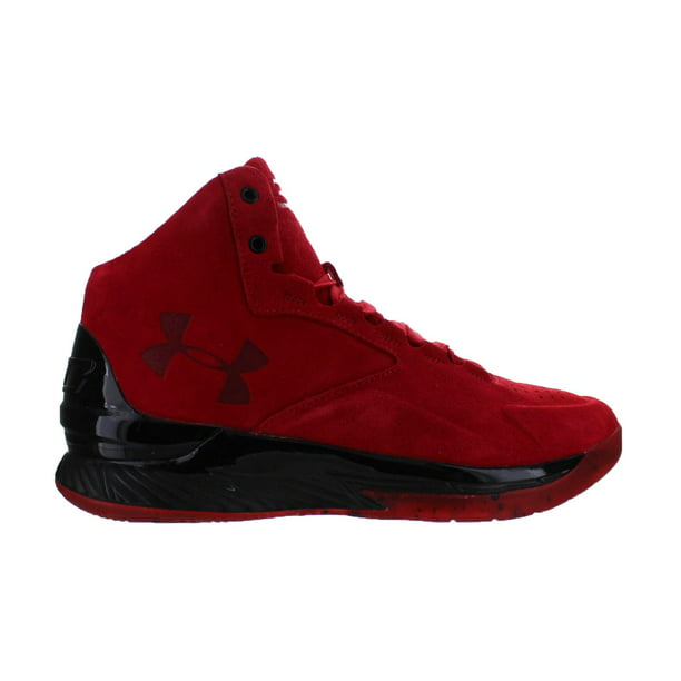 Mens Under Armour Curry Lux Mid Suede Red Black 1296617-600 -