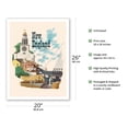 thumbnail image 2 of New England United States - Bay - Vintage Airline Travel Poster by Bern Hill c.1960s - Fine Art Matte Paper Print (Unframed) 20x26in, 2 of 4