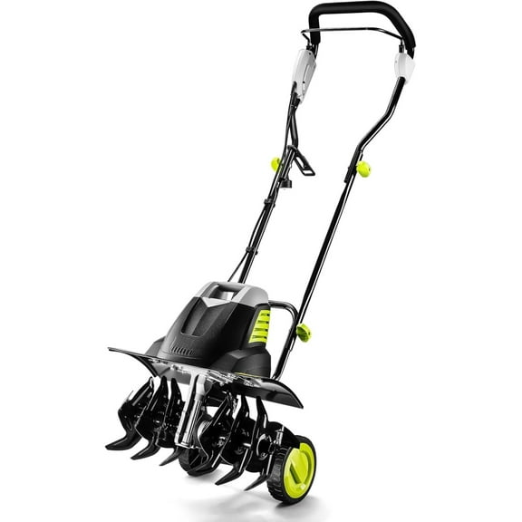 Electric Tiller 12 Amp Rototiller：Powerful Garden Tiller with 6 Steel Tines Tiller, Hand Tiller