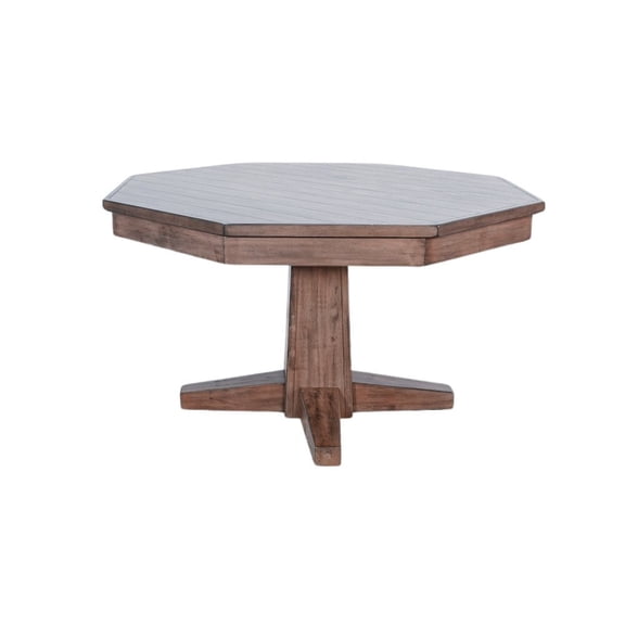 Starlight Canyon Home Beige Solid Wood Game Table, Round Poker Table with Convertible Dining Surface