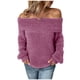 thumbnail image 2 of Pntutb moda mujer sólido manga larga Pullove un hombro Casual suéter tops Pntutb Pntutb-2012, 2 of 6
