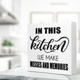 thumbnail image 4 of Zomyto 5x5 In Rustic Kitchen Sign Decor,In this Kitchen We Make Messes and Memories Wooden Box Sign, 4 of 7