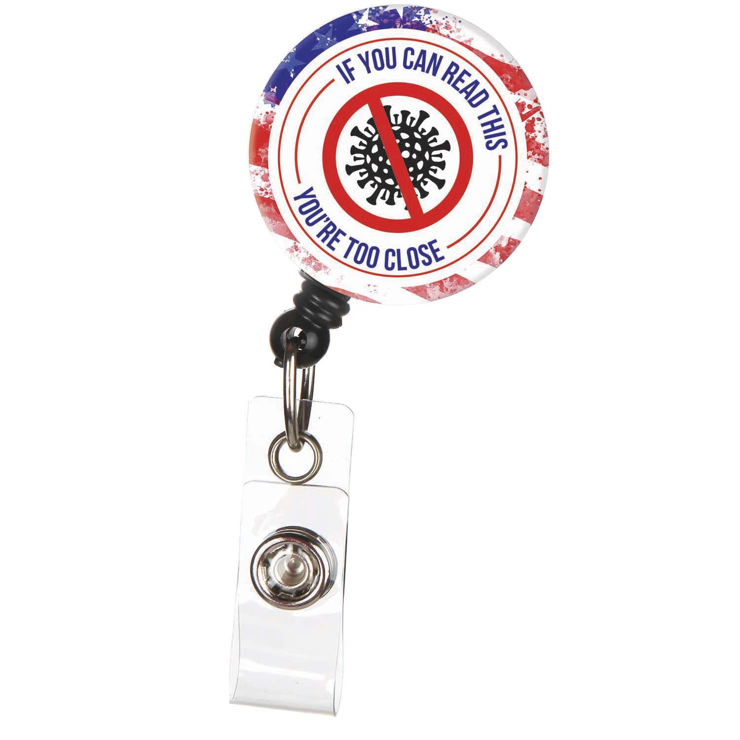 ID Avenue "If You Can Read This You're Too Close" Funny Retractable ID