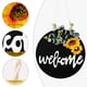 thumbnail image 3 of Placas redondas de bienvenida para puerta, colgantes de pared, coronas, eventos, adornos de temporada. Girasol, 3 of 9