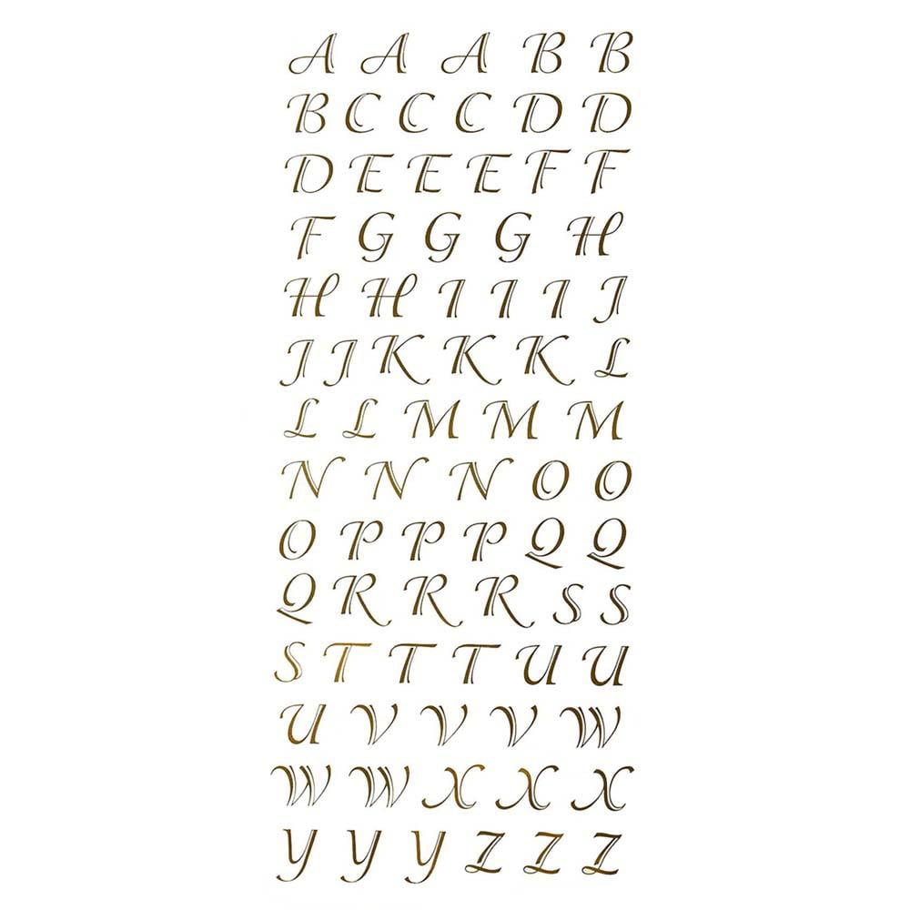 Gold Script Alphabet Letter Fancy Foil Stickers, 1/2-Inch, 78-Count ...