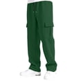 thumbnail image 2 of Resicozy Casual Cargo Pants Men Elastic Waist Sweatpants Loose Fit Lightweight Pants with Pockets Outdoor Hiking Athletic Joggers Green M, 2 of 8