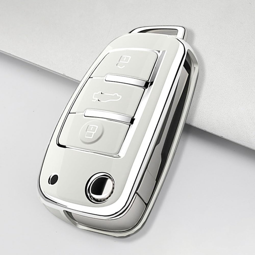 Audi Key Fob Cover Compatible With A1 A3 Q3 Q7 R8 A6L TT 3 Button Smart Remote Key Protector TPU Key Case Remote Key Holder