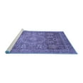 thumbnail image 2 of Ahgly Company Machine Washable Indoor Square Abstract Blue Modern Area Rugs, 6' Square, 2 of 4