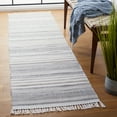 thumbnail image 4 of SAFAVIEH Kilim Malena Striped Polyester Area Rug, Ivory/Charcoal, 6' x 6' Square, 4 of 10