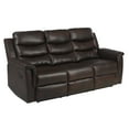 thumbnail image 3 of Modstyle Reclining Sofa Couch with Console & Cup Holders, PU Leather Brown, 3 of 8