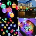 thumbnail image 7 of Juhefa Solar String Lights Outdoor 60 Led 35.6 ft Crystal Globe Lights for Garden Yard Porch Wedding Party Decor (Multicolor), 7 of 7