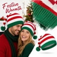thumbnail image 5 of Lumtrix Christmas Knitted Elf Hats Santa Hat For Adults Xmas Beanie Winter Hats With Pompom Crochet Caps For Women Men White One Size, 5 of 5
