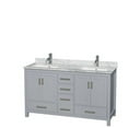 thumbnail image 2 of Wyndham WCS141460DGYIVUNSMXX 60" Vanity in Gray + Ivory Marble and Square Sink, 2 of 6