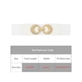 thumbnail image 4 of INSPIRE CHIC Women's Elastic Belt Alloy Double Ring Buckle Fashion Suitable for Skirt Dress 67x6cm/26.4x2.4" White, 4 of 6
