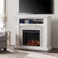 thumbnail image 4 of SEI Furniture Seneca Faux Stone Electric Fireplace TV Stand, 4 of 8