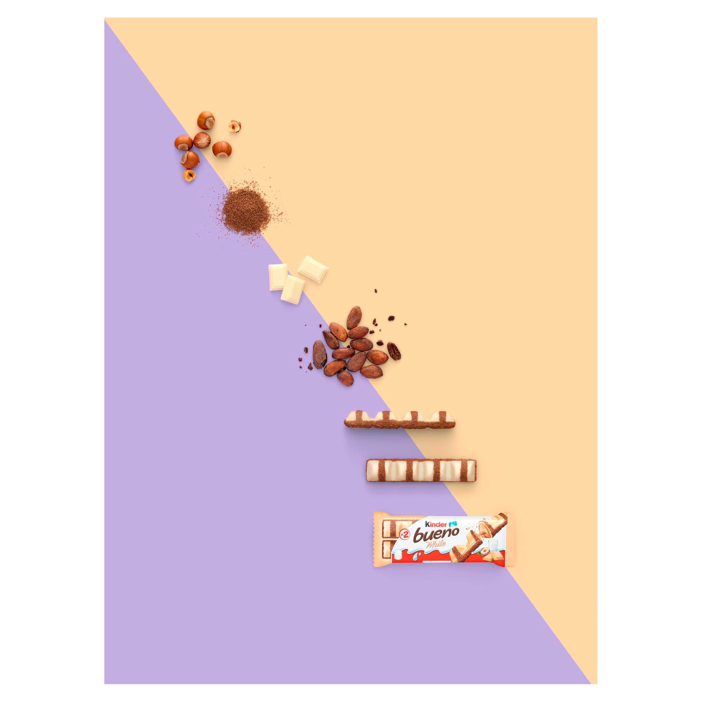 Kinder Bueno White Chocolate Bars Multipack 5 X 39g, Imported from Britain