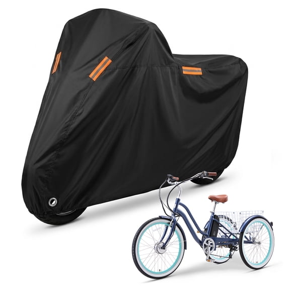 Adult Tricycle Cover,Electric Tricycle Cover,Outdoor Storage Waterproof Dustproof Bicycle Cover,Windproof Recumbent Trike Cover,Black