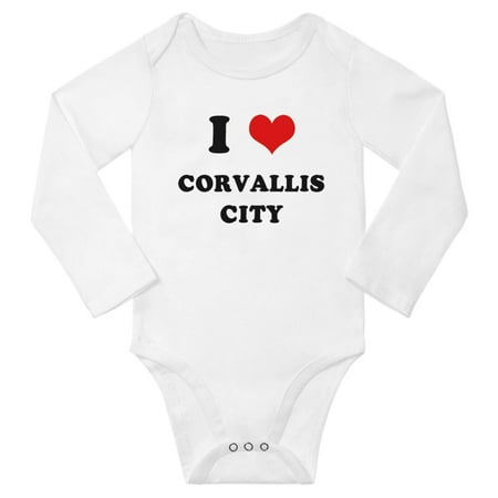 

I Heart Corvallis City Love Baby Long Jumpsuits (White 18-24 Months)