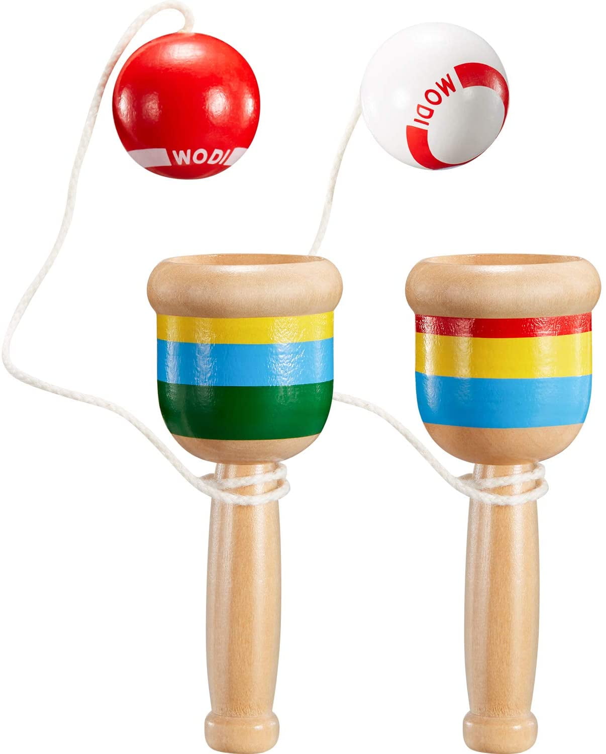 Wooden Ball and Cup Toys Catch Skill Game Kids Traditional Hand Eye Coordination 