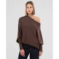 thumbnail image 3 of Asymmetric Draped Jumper, A Jumper As Ultra Soft As The Clouds Ladies Long Sleeve Slouch Batwing Plain Soft Knitted Jumper S202412271709, 3 of 3