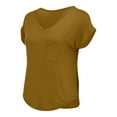 thumbnail image 5 of TODOZO T Shirts for Women Loose Fit Casual Lightweight Soft Basic Tees Women's Solid V Neck Tops with Chest Pocket Short Sleeve T Shirts Loose Casual Basic Tees Summer Clothes Outfits, 5 of 9