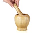 thumbnail image 2 of Mortar Pestle Set, Kitchen Hand Manual Wood Garlic Ginger Spices Mortar Pestle Set Grinding Bowl Grinder, 2 of 7