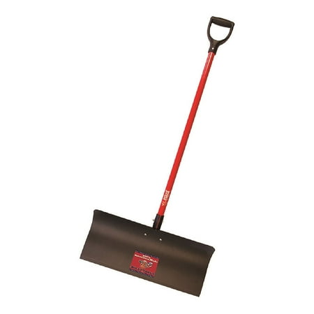 Bully Tools 92817 Steel Snow Pusher with Fiberglass D-Grip Handle, 24"