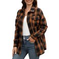 thumbnail image 3 of UVN Button Down Shirts for Women Plaid Tops Casual Long Sleeve Shirts With Pockets, 3 of 7