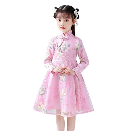 

Toddler Kids Baby Girls Children Kids Fairy Dresses New Year Princess Dresses Embroidery Suit Performance