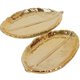 thumbnail image 1 of Ceramic Golden Jewelry Dishes for Storage 2Pcs Leaf Design Tray, 1 of 2