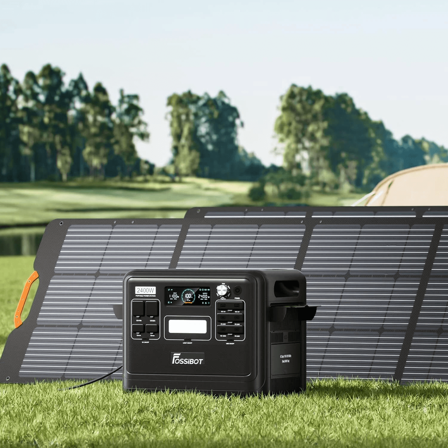 FOSSiBOT F3600 PRO 3600W Portable Power Station 3840Wh Solar Generator + 200W Solar Panel,3600W AC Output for Outdoor Camping,Home Backup,Emergency,RV,off-Grid