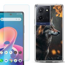 Phone Case for TCL K33 5G, with Screen Protector, by OneToughShield - Wolf Autumn