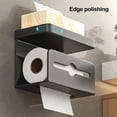 thumbnail image 4 of Portarrollos de papel higiénico de pared, bandeja de almacenamiento, resistente, soporte para toallitas húmedas, organizador de baño, 4 of 8