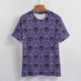 thumbnail image 3 of Purple Gothic Eyes Pattern Women's Short Sleeve T-Shirt Crew Neck Casual Summer Trendy Loose Fit Tops, 3 of 6