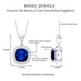 thumbnail image 6 of Rosec Jewels Lab Grown Blue Sapphire Pendant with Diamond Halo - 2.75 Carat Cushion Cut Necklace - AAAA Grade - Ready to Gift, 18K White Gold, 6 of 7