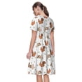 thumbnail image 2 of Bixox Robe d'Été à Manches Courtes pour Femmes Robe Ample Longueur Genou avec Poches-Lapin et Écureuil, 2 of 7